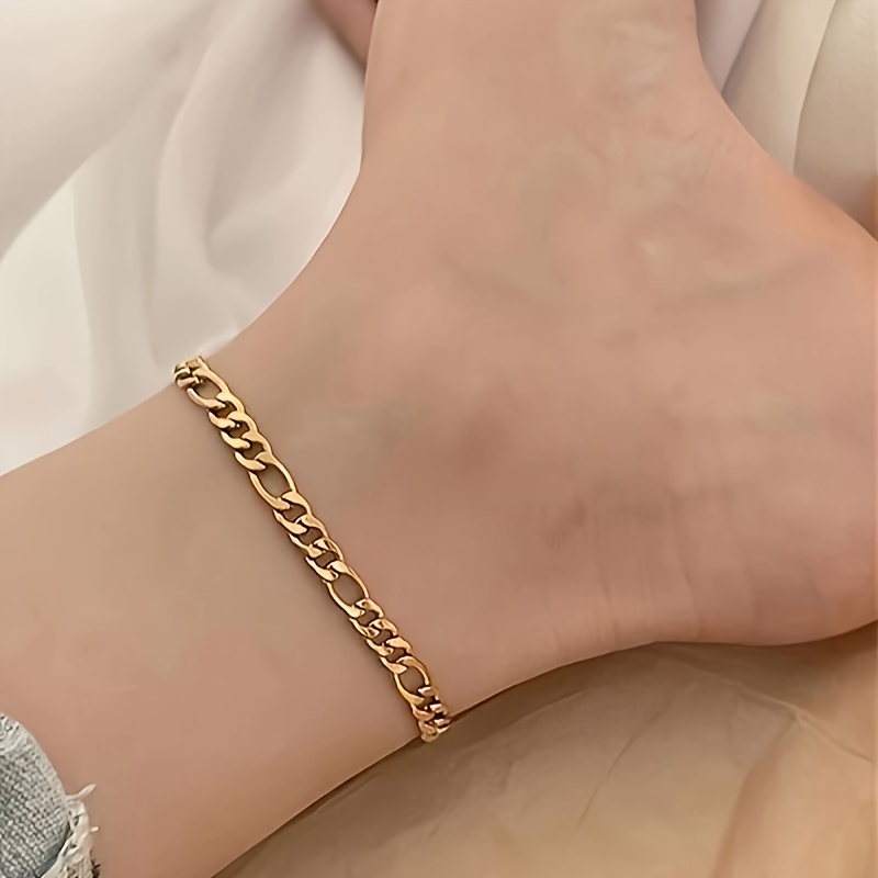 Women's Elegant Golden Stainless Steel Chain Anklet